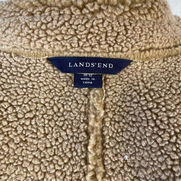 Lands End Faux Shearling Button Down Jacket Size 10-12 EUC - Picture 9 of 10